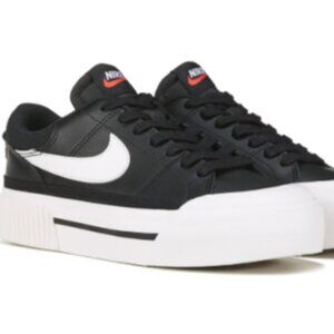 Nike Court Legacy Black Leather Lift Platform Sneakers Women's size 10